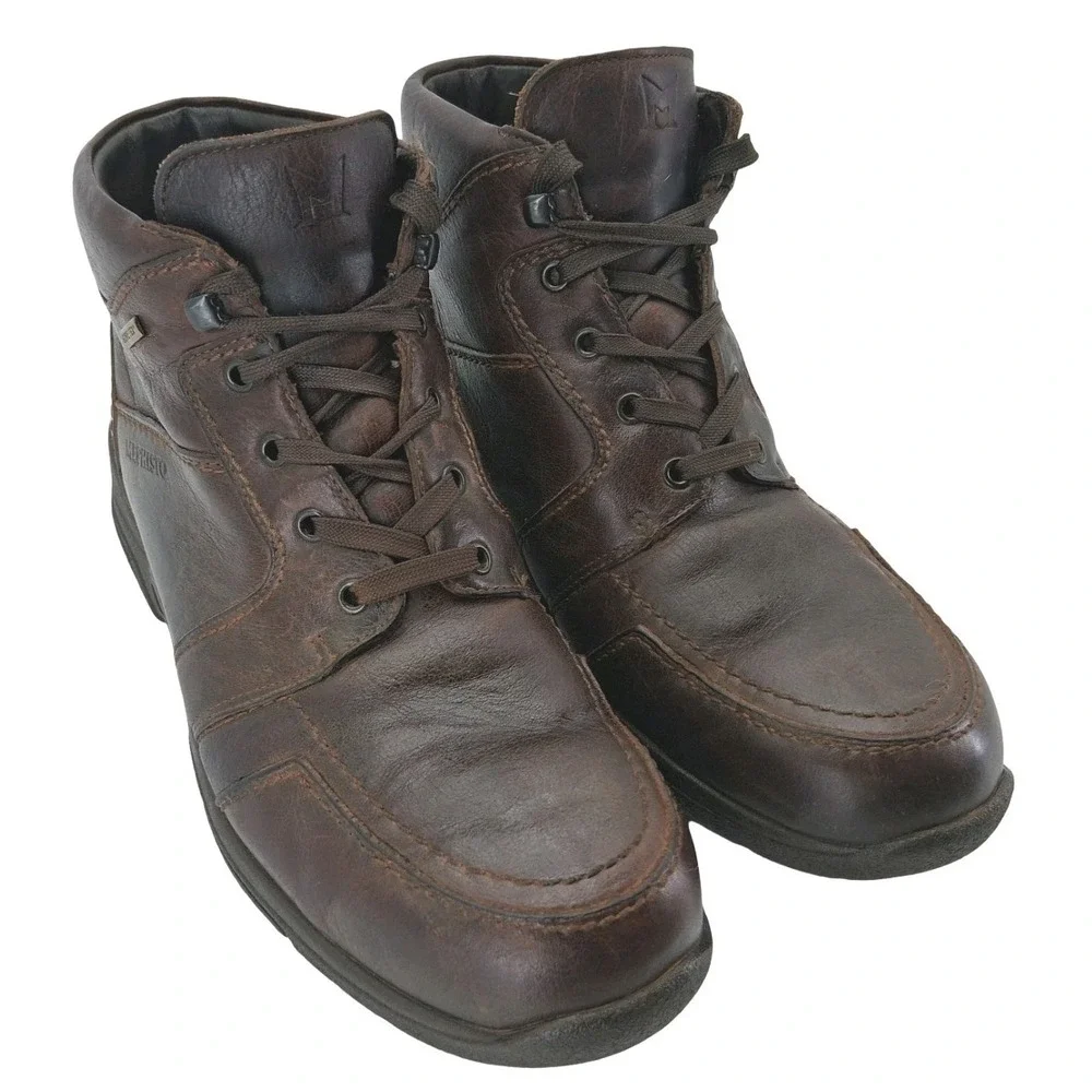 Mephisto Boots Mens Size 10.5 Brown Leather Chukka Ankle Comfort Soft-Air Boots